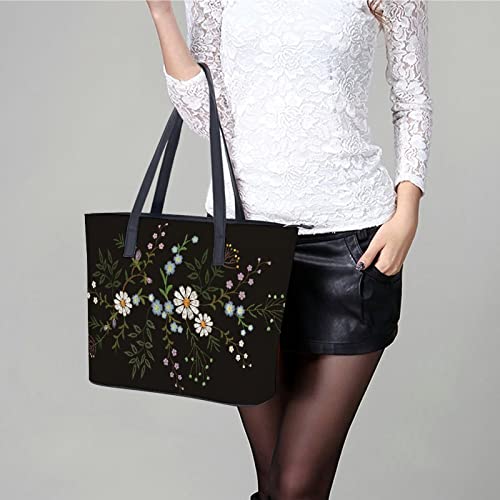 Womens Handbag Blossom Flowers Leather Tote Bag Top Handle Satchel Bags For Lady