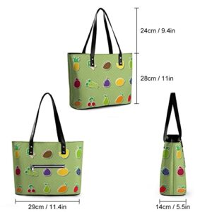 Womens Handbag Fruit Pattern Leather Tote Bag Top Handle Satchel Bags For Lady