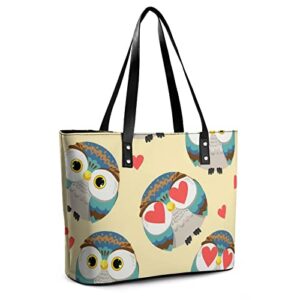 Womens Handbag Owls Leather Tote Bag Top Handle Satchel Bags For Lady