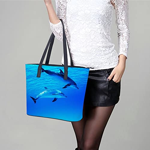 Womens Handbag Dolphin Leather Tote Bag Top Handle Satchel Bags For Lady