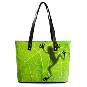 womens handbag frog leather tote bag top handle satchel bags for lady