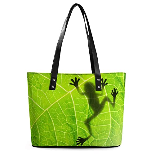 Womens Handbag Frog Leather Tote Bag Top Handle Satchel Bags For Lady