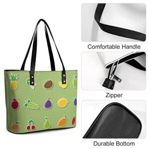 Womens Handbag Fruit Pattern Leather Tote Bag Top Handle Satchel Bags For Lady