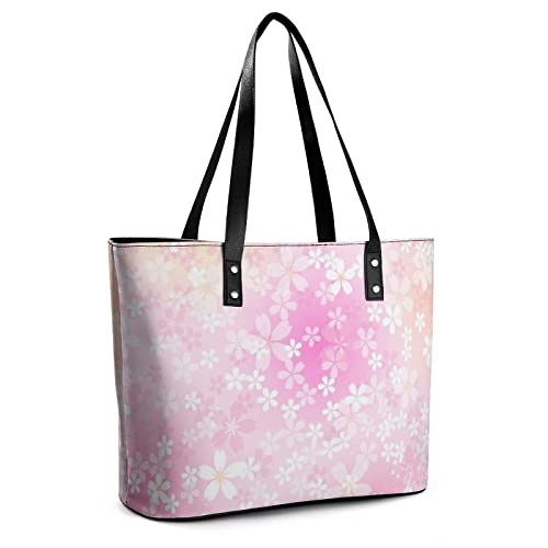 Womens Handbag Cherry Flowers Leather Tote Bag Top Handle Satchel Bags For Lady