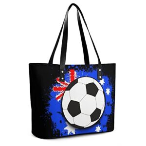 Womens Handbag Soccer Ball Leather Tote Bag Top Handle Satchel Bags For Lady