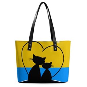 Womens Handbag Cat Leather Tote Bag Top Handle Satchel Bags For Lady