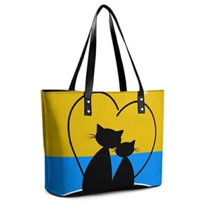 Womens Handbag Cat Leather Tote Bag Top Handle Satchel Bags For Lady