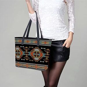 Womens Handbag Aztecs Pattern Leather Tote Bag Top Handle Satchel Bags For Lady