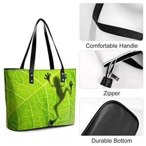 Womens Handbag Frog Leather Tote Bag Top Handle Satchel Bags For Lady