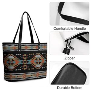 Womens Handbag Aztecs Pattern Leather Tote Bag Top Handle Satchel Bags For Lady