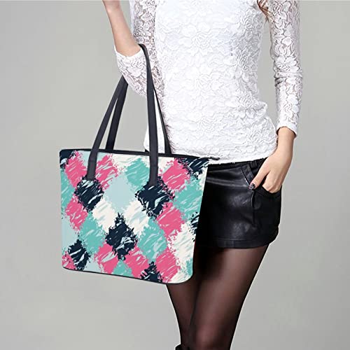 Womens Handbag Ethnic Pattern Leather Tote Bag Top Handle Satchel Bags For Lady