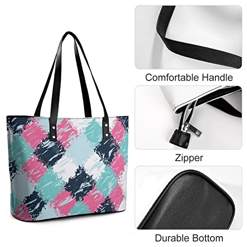 Womens Handbag Ethnic Pattern Leather Tote Bag Top Handle Satchel Bags For Lady