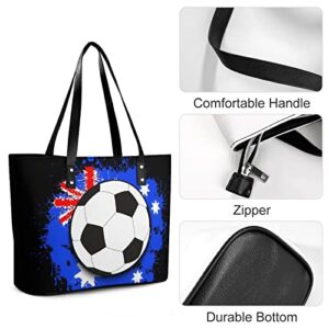 Womens Handbag Soccer Ball Leather Tote Bag Top Handle Satchel Bags For Lady