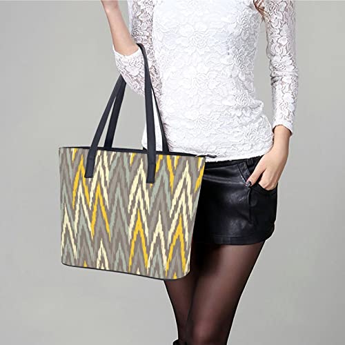 Womens Handbag Ethnic Pattern Leather Tote Bag Top Handle Satchel Bags For Lady