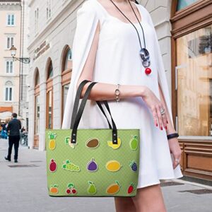 Womens Handbag Fruit Pattern Leather Tote Bag Top Handle Satchel Bags For Lady