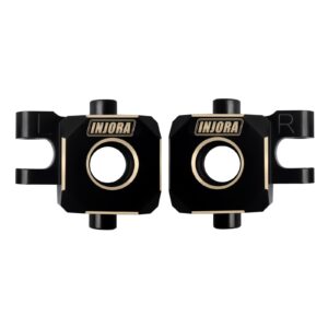 INJORA Brass Steering Blocks Knuckle, Steering Link and Caster Blocks C-Hubs Set for TRX4M 1/18 RC Crawler Upgrade Parts, Black