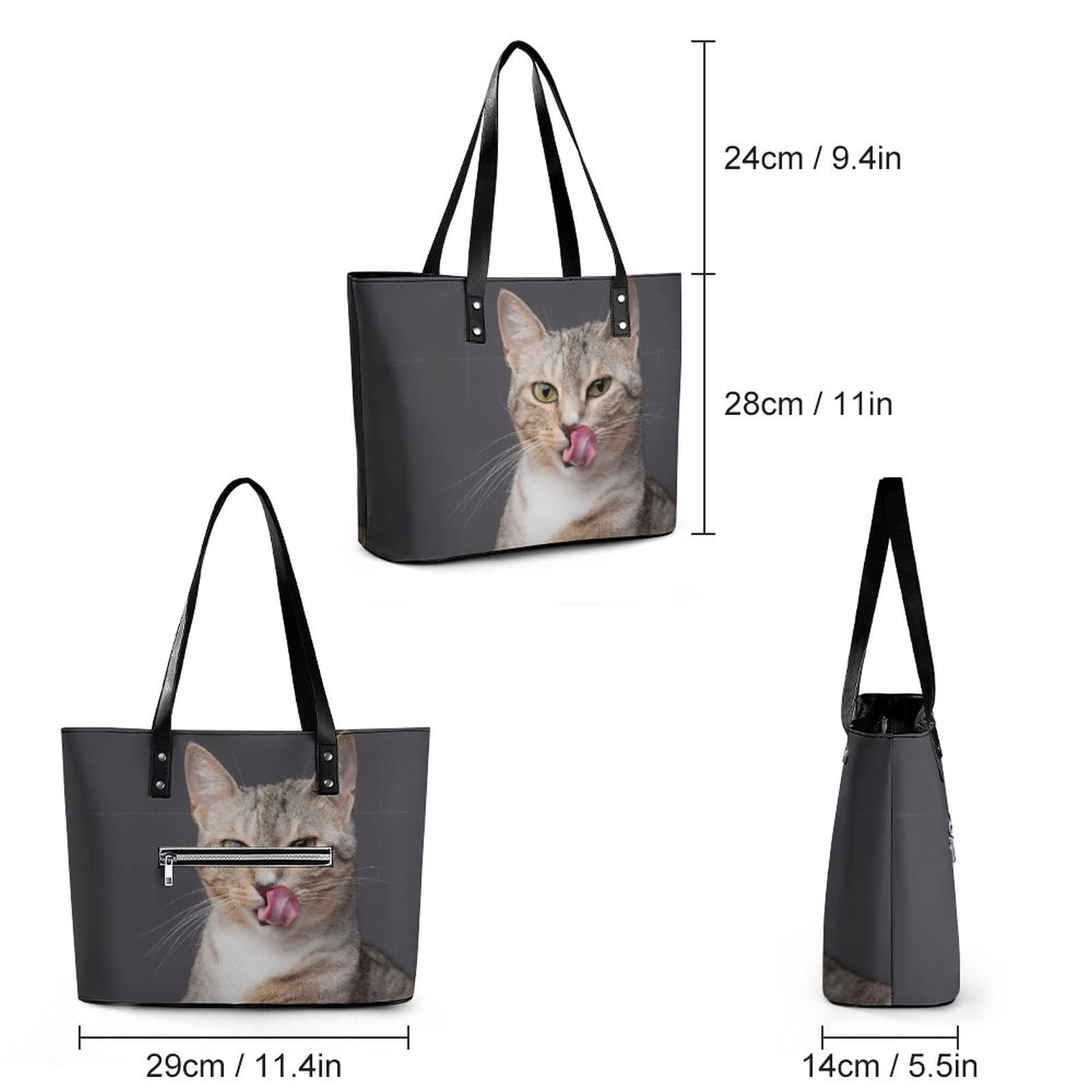 Womens Handbag Cat Leather Tote Bag Top Handle Satchel Bags For Lady