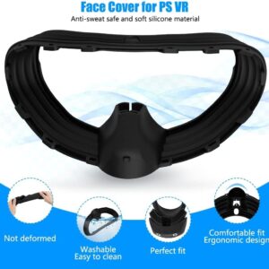 Limentea VR Accessories for PS VR2 Headset Silicone Protector Cover Anti-Scratch Replacement Face Interface Grips Case for P5 Controller