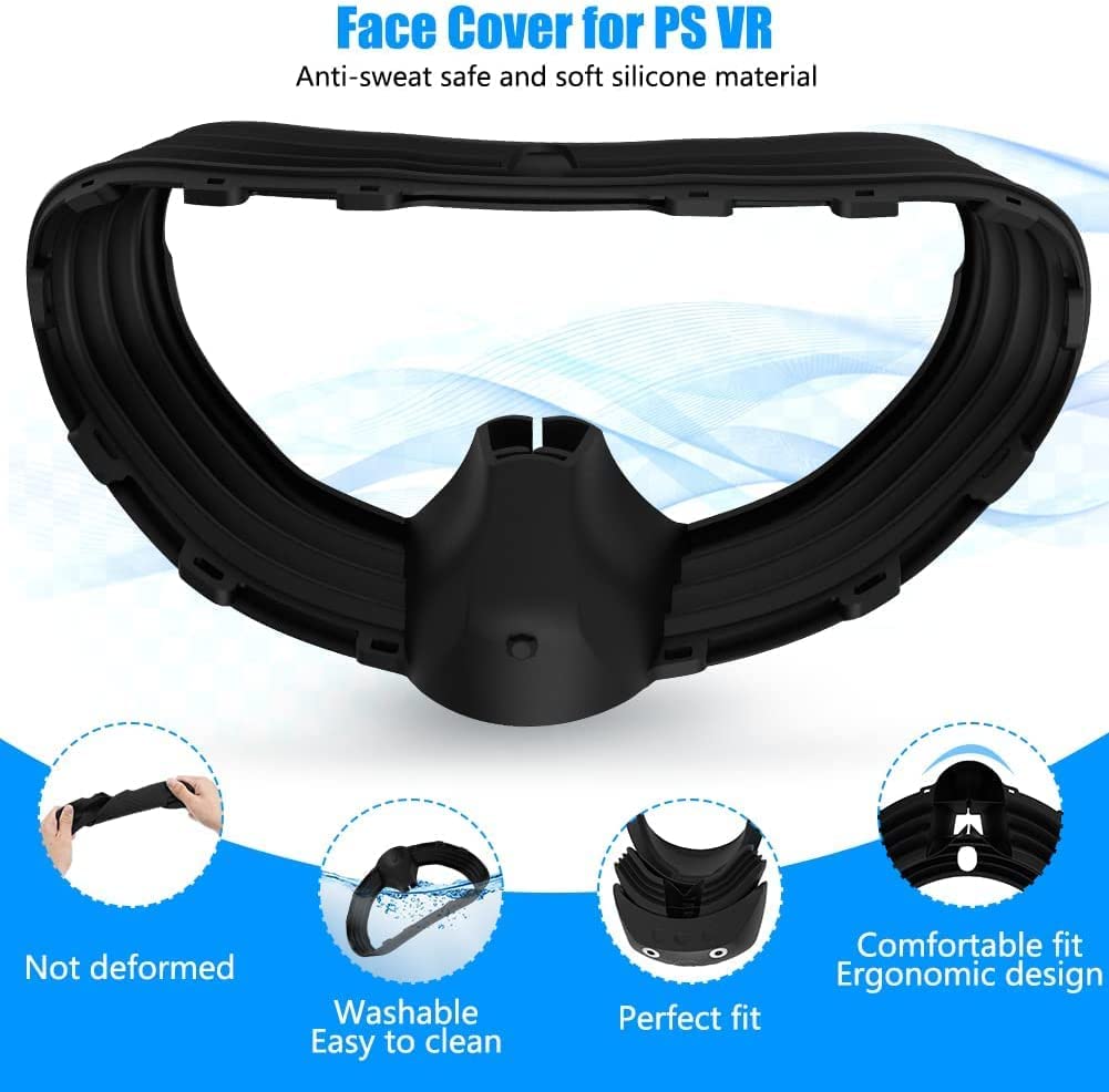 Limentea VR Accessories for PS VR2 Headset Silicone Protector Cover Anti-Scratch Replacement Face Interface Grips Case for P5 Controller