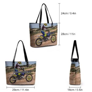 Womens Handbag Motorcycle Motocross Leather Tote Bag Top Handle Satchel Bags For Lady