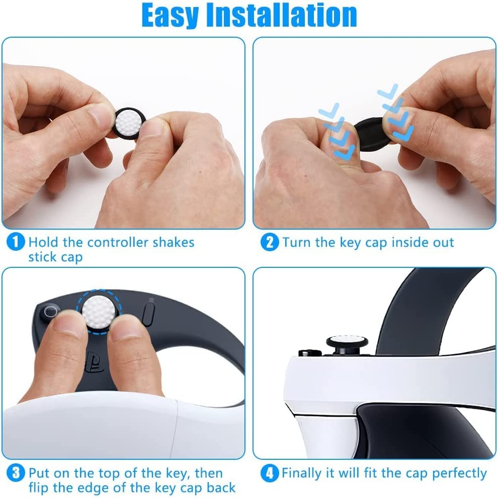 Limentea VR Accessories for PS VR2 Headset Silicone Protector Cover Anti-Scratch Replacement Face Interface Grips Case for P5 Controller