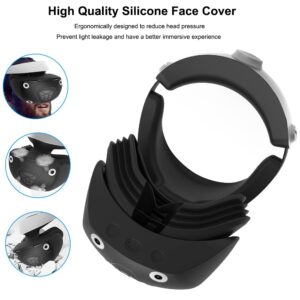 Limentea VR Accessories for PS VR2 Headset Silicone Protector Cover Anti-Scratch Replacement Face Interface Grips Case for P5 Controller