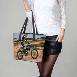 Womens Handbag Motorcycle Motocross Leather Tote Bag Top Handle Satchel Bags For Lady