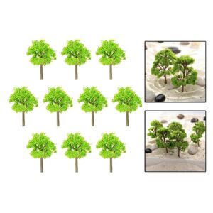 BESSTUUP 10pcs Model Trees 4/5.5/7/8.5/11.5cm Train Scenery Trees Diorama Trees Plastic Trees for Projects Model Train Landscape Kits - 4cm