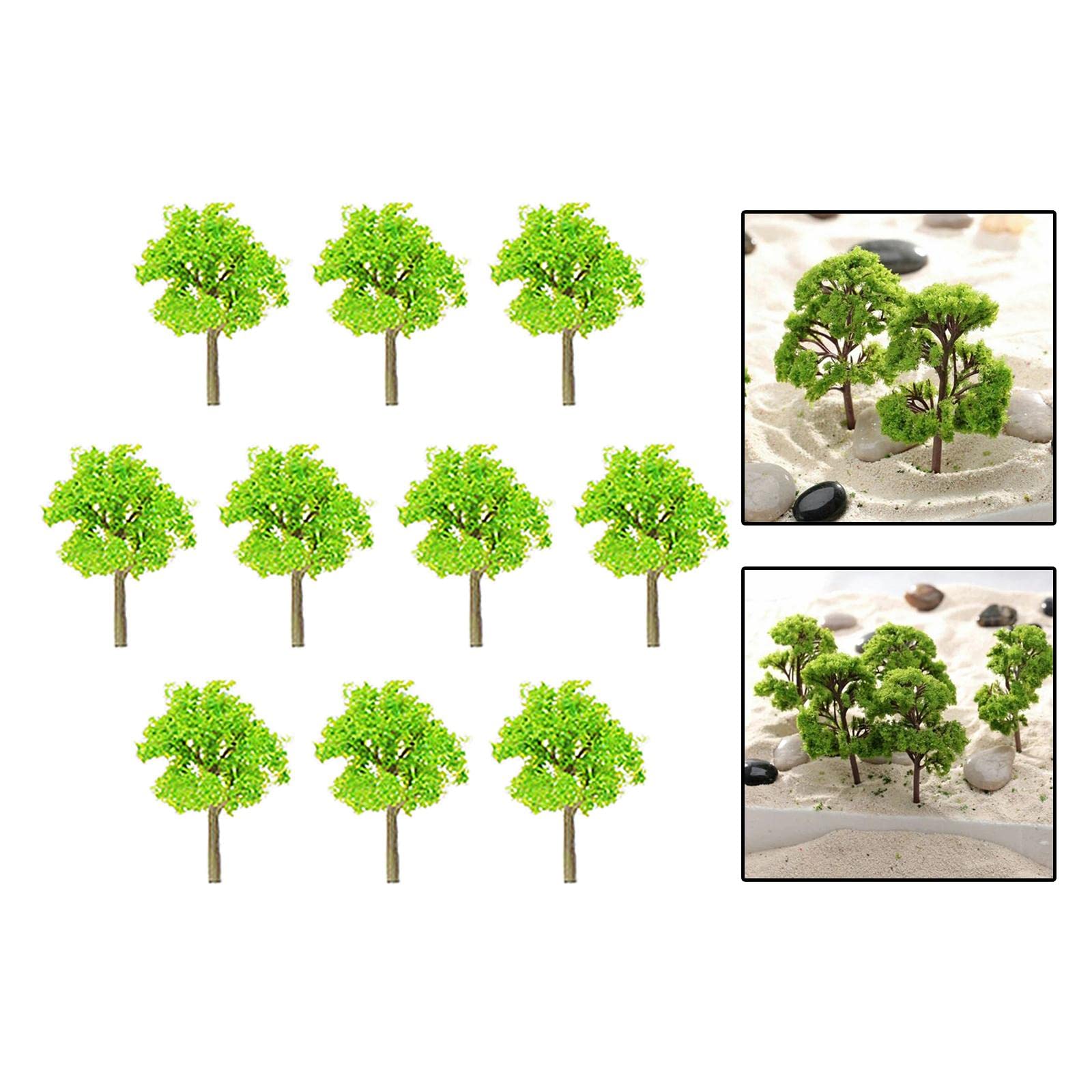 BESSTUUP 10pcs Model Trees 4/5.5/7/8.5/11.5cm Train Scenery Trees Diorama Trees Plastic Trees for Projects Model Train Landscape Kits - 4cm