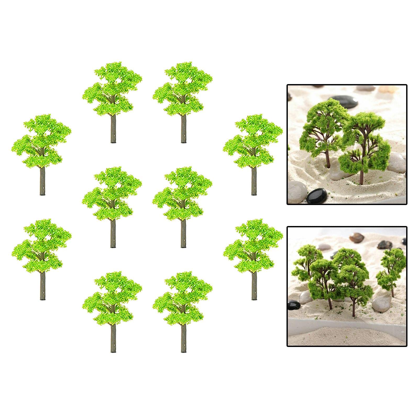 BESSTUUP 10pcs Model Trees 4/5.5/7/8.5/11.5cm Train Scenery Trees Diorama Trees Plastic Trees for Projects Model Train Landscape Kits - 5.5cm