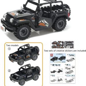 Ulanlan Building Set - Military Vehicle with 8 Mini Soldiers, 70+ Weapons & Accessories, Army Building Toys for Kids & Boys 6+