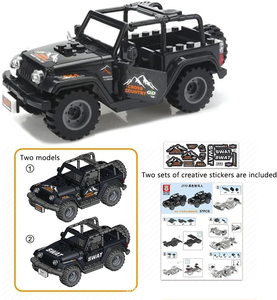 Ulanlan Building Set - Military Vehicle with 8 Mini Soldiers, 70+ Weapons & Accessories, Army Building Toys for Kids & Boys 6+