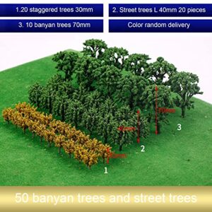 AAGAZA 50Pcs Simulation Mixed Model Trees Train Scenery Mixed Miniature Trees for Railroad S andTable Building Kits Accessories Diorama, Banyan Tree (Color : Banyan Tree)