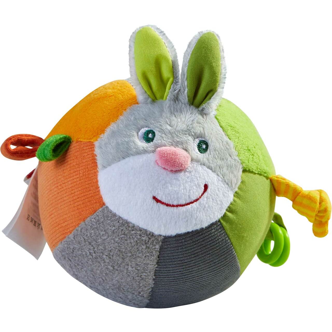 HABA Ultimate Easter Basket Toy Bundle - Musical Eggs, Bunny Teether, Hops Cuddly Lovey and Bunny Ball