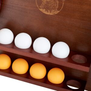 THE HAWK HAUS Wooden Ping Pong Paddle Storage Wall Rack Table Tennis Racket Display Organizer Ping Pong Paddle Ball Holder Wall Mounted Home Garage Office Game Room Valentine's Birthday Gifts