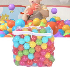 plastic ball pit balls with storage bag, 100pcs bpa free ball pool balls for baby and toddler, crush proof ball pit play tent ocean balls play pit balls for ball pit, kiddie pool, bounce house multic