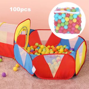 Plastic Ball Pit Balls with Storage Bag, 100Pcs BPA Free Ball Pool Balls for Baby and Toddler, Crush Proof Ball Pit Play Tent Ocean Balls Play Pit Balls for Ball Pit, Kiddie Pool, Bounce House Multic