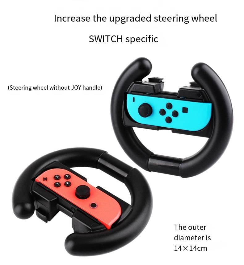 Mmwpqbd for Nintendo Switchh Game Aiming Wheel Mario Racing 8 Bracket Accessories Left and Right Double Handle Grip 1 Set Total 2 Brackets ☆ Black