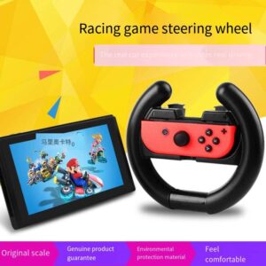 Mmwpqbd for Nintendo Switchh Game Aiming Wheel Mario Racing 8 Bracket Accessories Left and Right Double Handle Grip 1 Set Total 2 Brackets ☆ Black