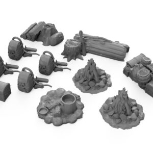 Camp Scatter Set DND Terrain 28mm for Dungeons and Dragons Terrain, D&D, Pathfinder, Warhammer 40k, RPG, Miniatures, Tabletop, D and D, Dungeons and Dragons Gifts