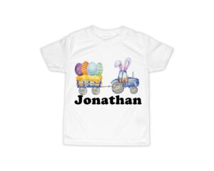 easter tractor shirt - personalized shirt - long sleeves - short sleeves