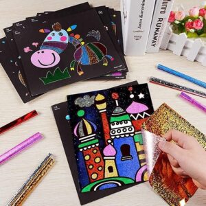 Children's Early Education Cartoon Magic Transfer Paper, Magic Sticker Painting Art Kits, Cartoon DIY Magic Sticker Transfer Painting Crafts for Kids Arts and Crafts Toys for Children Gift (15pcs-B)