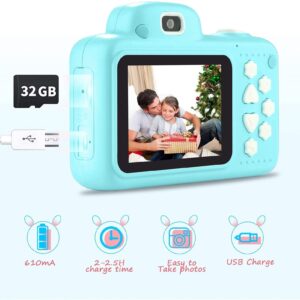 GIENEX Kids Camera Girls Toy Birthday Gift 2.4 Inch1080P Toddler Camera Portable Toy for 3 4 5 6 7 8 Year Old Video Children Digital Camera for 3-10 Year Old Girl