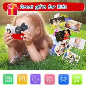 GIENEX Kids Digital Camera, Children Selfie Video Camcorder 1080P Lens 2.4 Inch HD, Best Christmas Electronic Gifts Toys for Age 3-10 Years Old Boys & Girls Toddlers