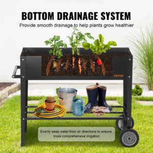 VEVOR Black Raised Garden Bed, 42.5 x 19.5 x 31.5 inch, Outdoor Planting Box with Legs, for Growing Flowers/Vegetables/Herbs