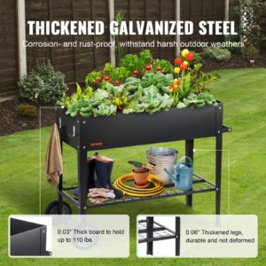 VEVOR Black Raised Garden Bed, 42.5 x 19.5 x 31.5 inch, Outdoor Planting Box with Legs, for Growing Flowers/Vegetables/Herbs