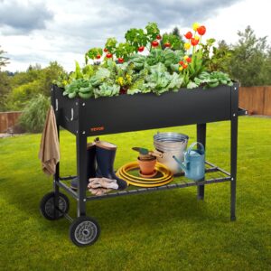 VEVOR Black Raised Garden Bed, 42.5 x 19.5 x 31.5 inch, Outdoor Planting Box with Legs, for Growing Flowers/Vegetables/Herbs