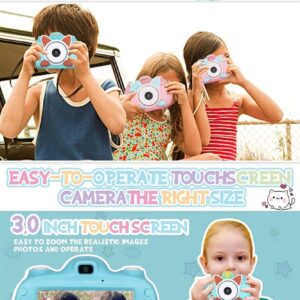 GIENEX Kids Digital Camera - 28MP Children's Selfie Camera with 3 Inches Large Screen for Boys and Girls,1080P Rechargeable Electronic Camera