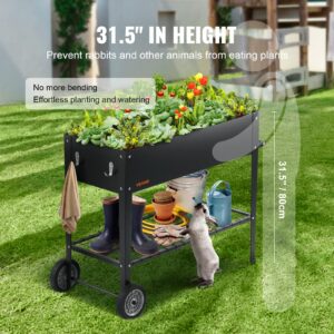 VEVOR Black Raised Garden Bed, 42.5 x 19.5 x 31.5 inch, Outdoor Planting Box with Legs, for Growing Flowers/Vegetables/Herbs