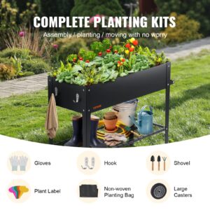 VEVOR Black Raised Garden Bed, 42.5 x 19.5 x 31.5 inch, Outdoor Planting Box with Legs, for Growing Flowers/Vegetables/Herbs